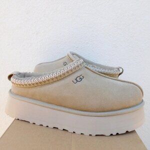 UGG Women's Tan Slip-On ShoesUGG TAZZ MUSTARD SEED SUEDE PLATFORM SLIPPERS💋💋